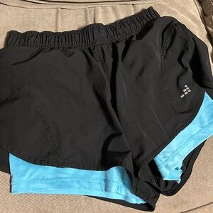 BCG women’s athletic shorts size medium black and light blue